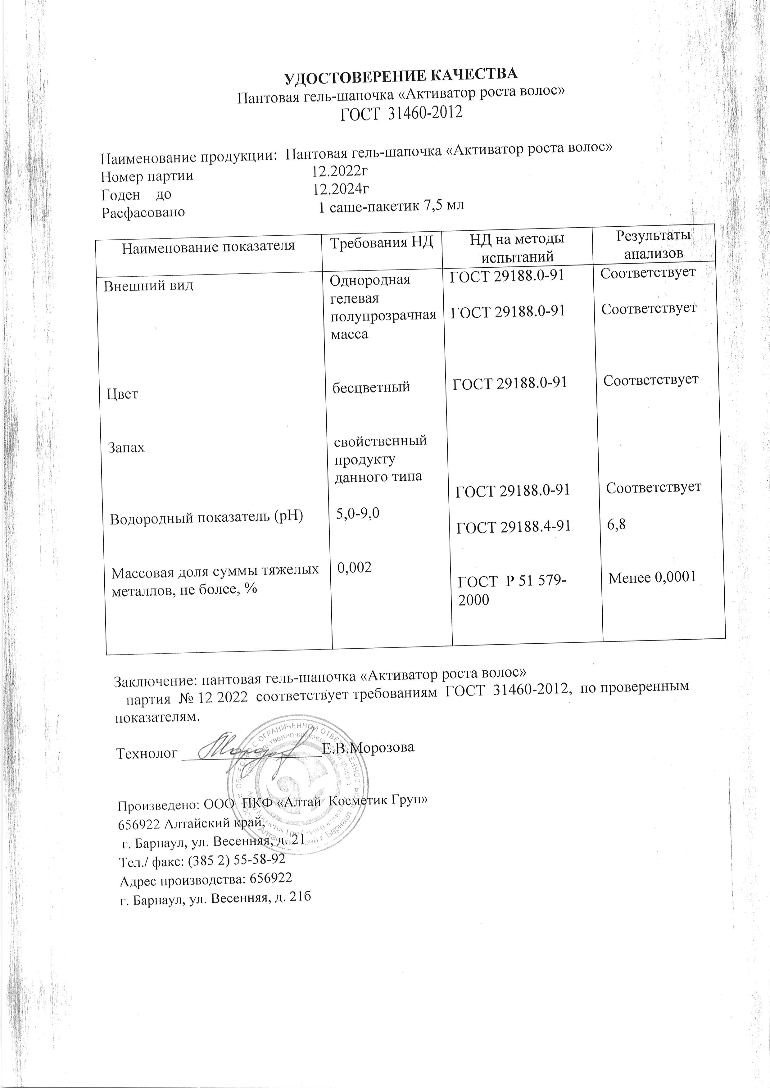 Паспорт №122022